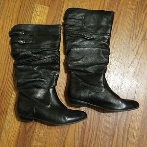 Steve Madden Kadey black leather boots